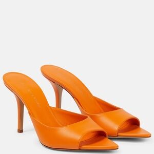 Gia Borghini x Pernille Teisbaek Perni 04 Leather Mule 38.5 Flash Orange